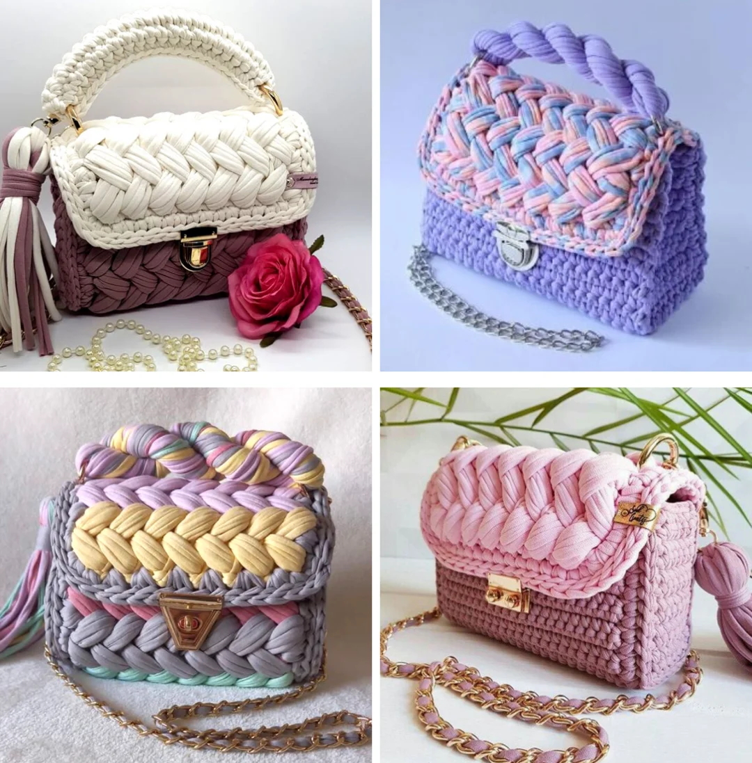 carteras super bonitas, curso de trapillo a crochet