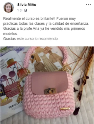 testimonio curso de bolsos a totora como negocio